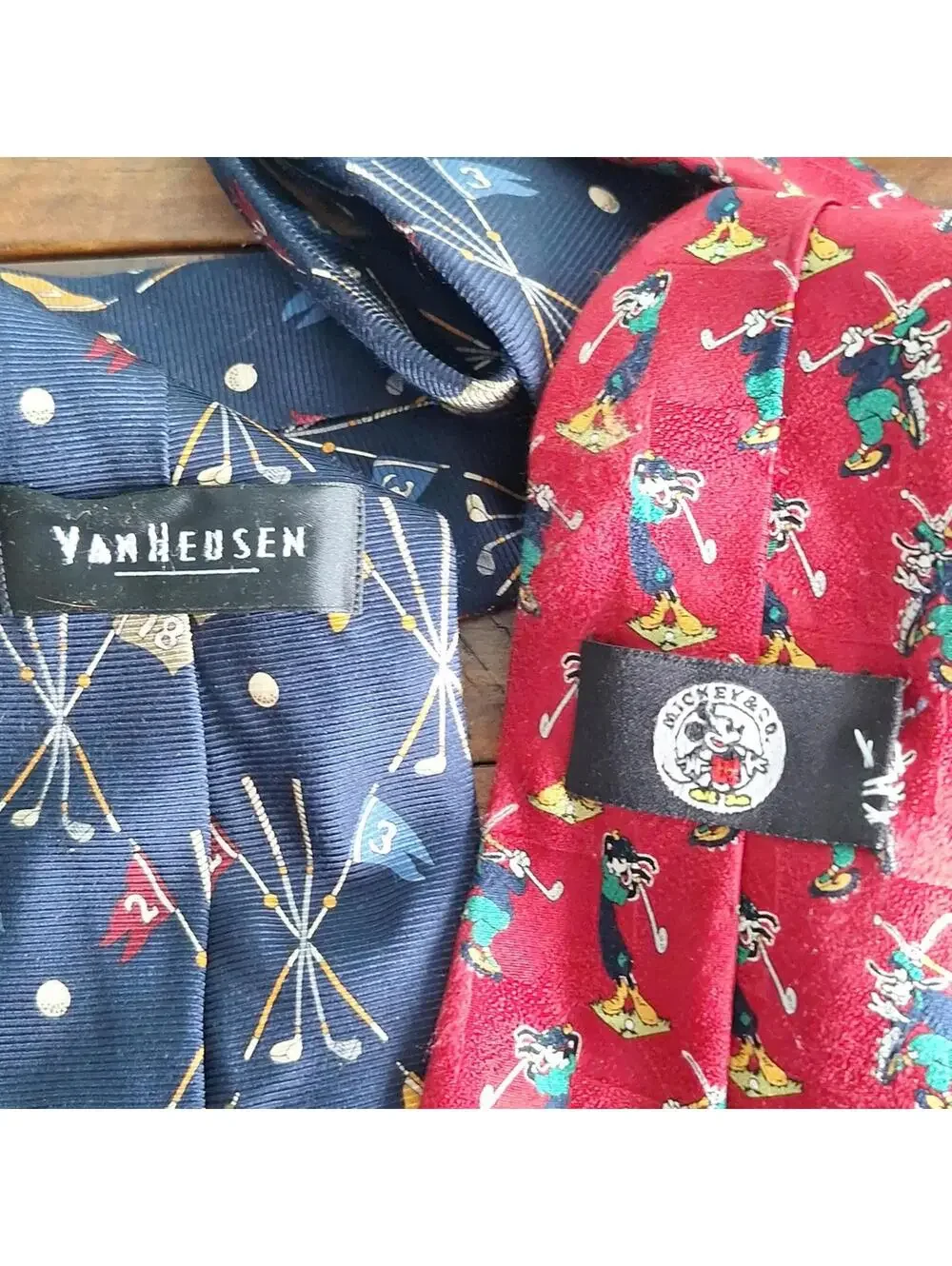 Vintage Disney Mickey Co. Golfing Goofy Golf Tie Lot (2)
